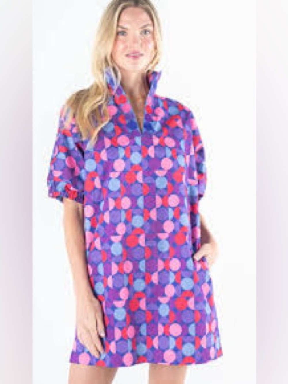 Emily McCarthy NWT Dress Poppy Purple Blue Pink Bauhaus Small